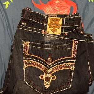 Rock Revival Dark Denim with Colorful Stitching